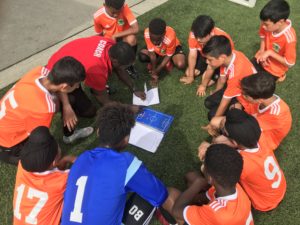 soccer huddle