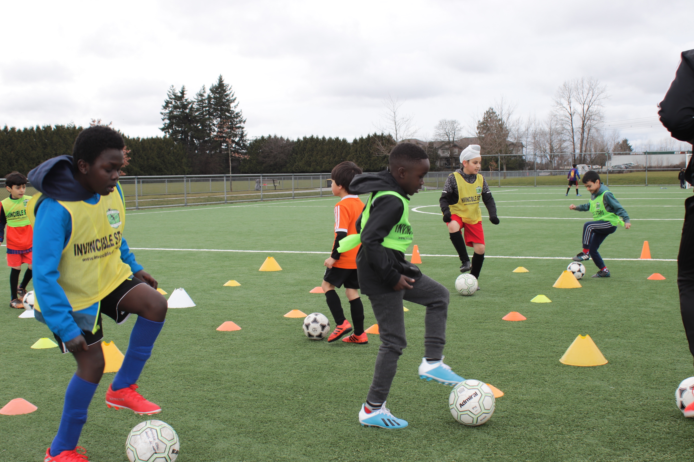 Kids playing soccer